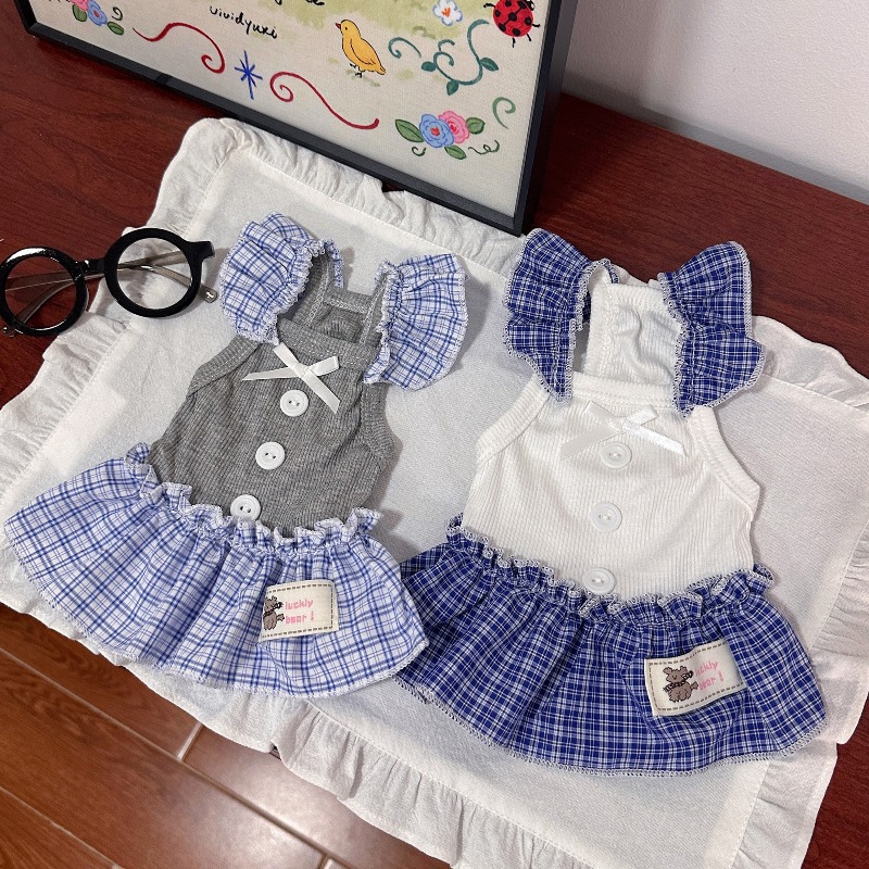 Pet Dress Summer Vest Checkere - Lace Teddy Lingerie ulasan dan harga