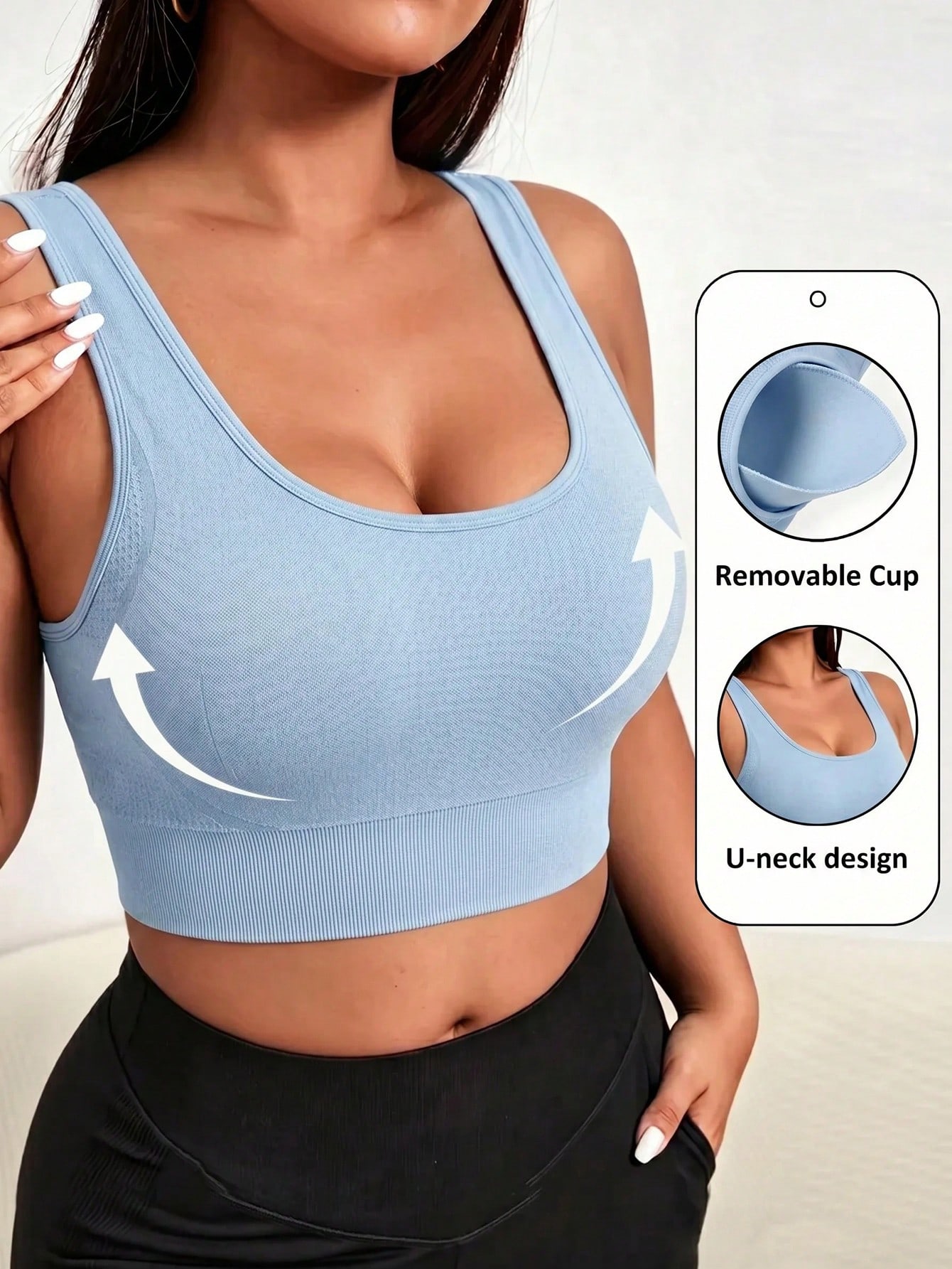 Plus Size Seamless Sports Bra  - Push Up Bra Padded ulasan dan harga